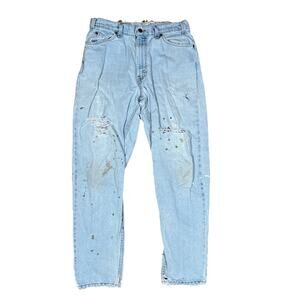 Levis 560 Jeans Orange Tab Loose Fit Tapered 90s VTG USA Grunge Distress Paint